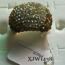 Anel de cristal banhado a ouro (XJW1438)